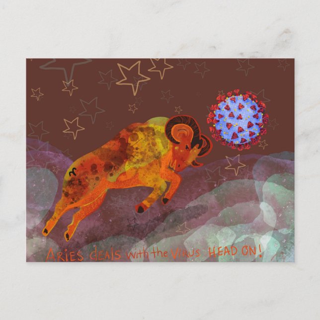 Cartão Postal Aries luta contra o vírus (Frente)