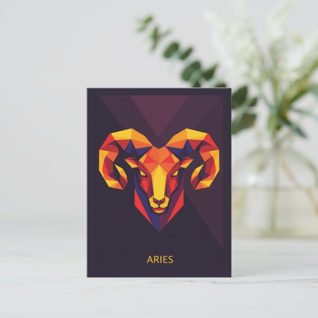 Cartão Postal Aries - Sinal Zodiac (Em pé/Frente)