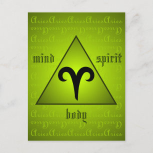 Cartão Postal Aries Triangle Minúsculo Body Spirit Holisitic Gre