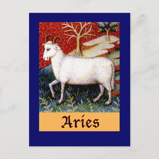 Cartão Postal Aries Zodiac (Frente)