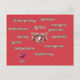 Cartão Postal Aries zodiano cartaz