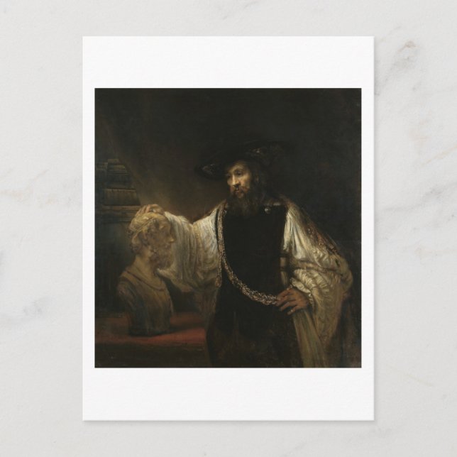 Cartão Postal Aristóteles (384-322 a.C.) com um busto de Homero (Frente)