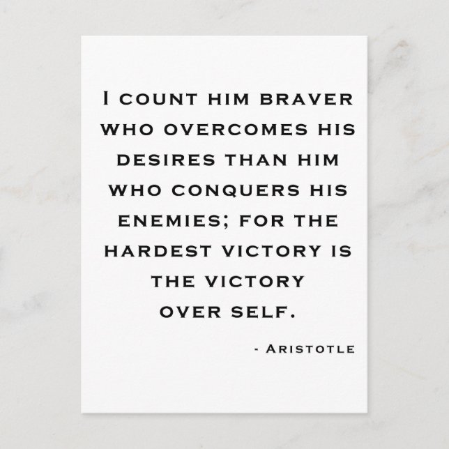 Cartão Postal Aristóteles - Vitória sobre si mesmo (Frente)