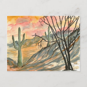 Cartão Postal arizona à noite, sudoeste, arte paisagística