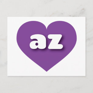 Cartão Postal Arizona, coração roxo - Eu amo az