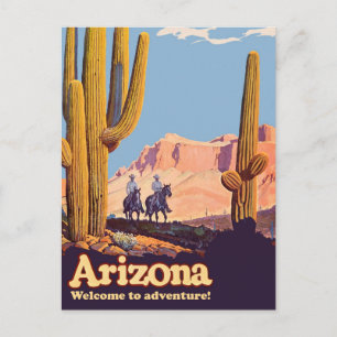 Cartão Postal Arizona, Cowboys no Deserto, Cacto