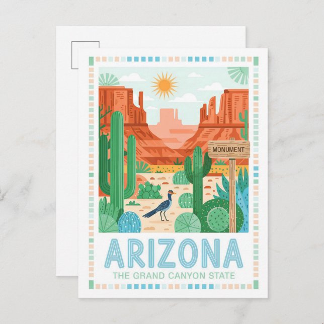 Cartão Postal Arizona da Viagem de Verão do Estado do Grand Cany (Frente/Verso)