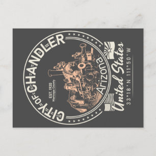 CARTÃO POSTAL ARIZONA DE CHANDLER - LOCOMOTIVA - ESTRADA FERROVI