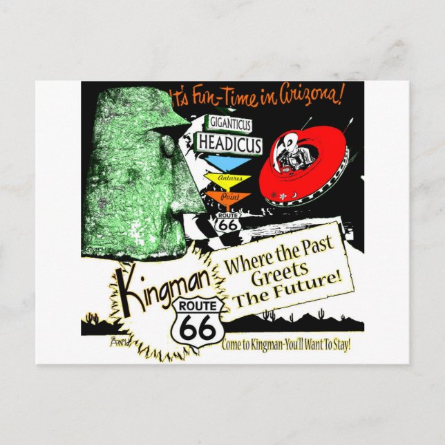 Cartão Postal Arizona Diversão-Tempo Diário do Estilo 1950s Alie (Frente)