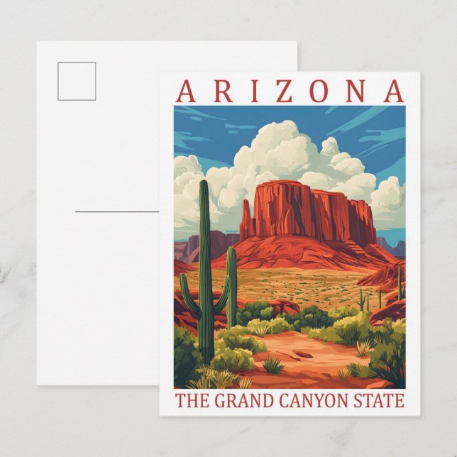Cartão Postal Arizona do Grand Canyon State USA Viagem place (Frente/Verso)