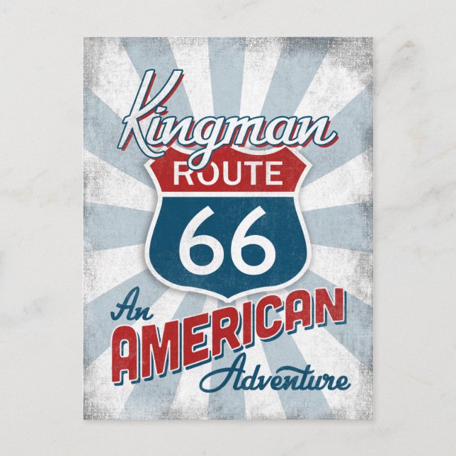 Cartão Postal Arizona Kingman Route 66 Vintage America (Frente)