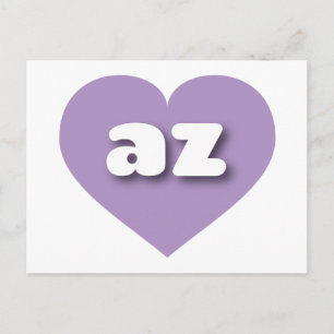 Cartão Postal Arizona lavanda coração - Eu amo az