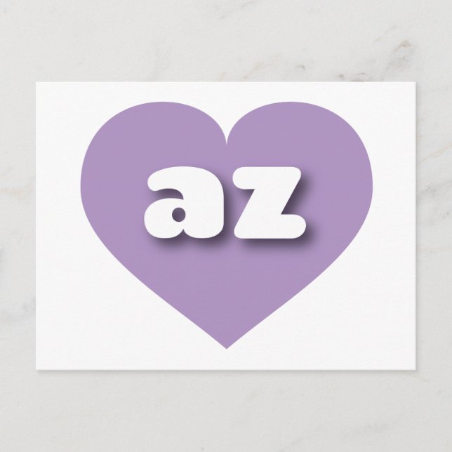 Cartão Postal Arizona lavanda coração - Eu amo az (Frente)