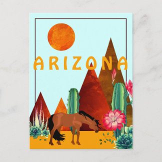 Cartão Postal Arizona ~ Montanhas, Cactos e Deserto de Cavalo
