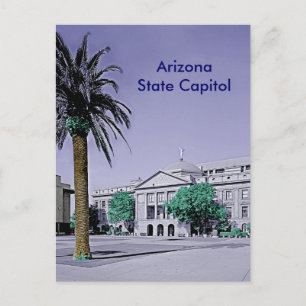 Cartão Postal Arizona - Retro de Capitólio Estadual com Toque de