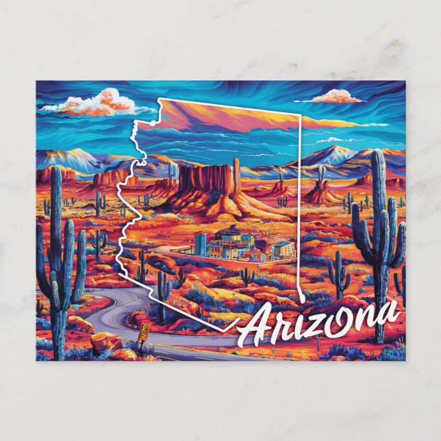 Cartão Postal Arizona: uma celebração vibrante (Frente)
