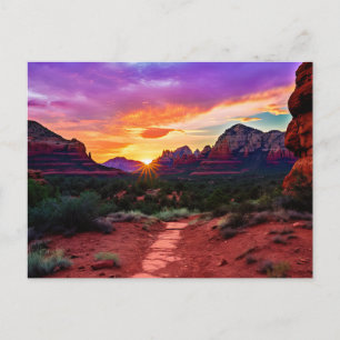 Cartão Postal Arizona Vermelha Sedona Rocha Natureza Bonita Suns
