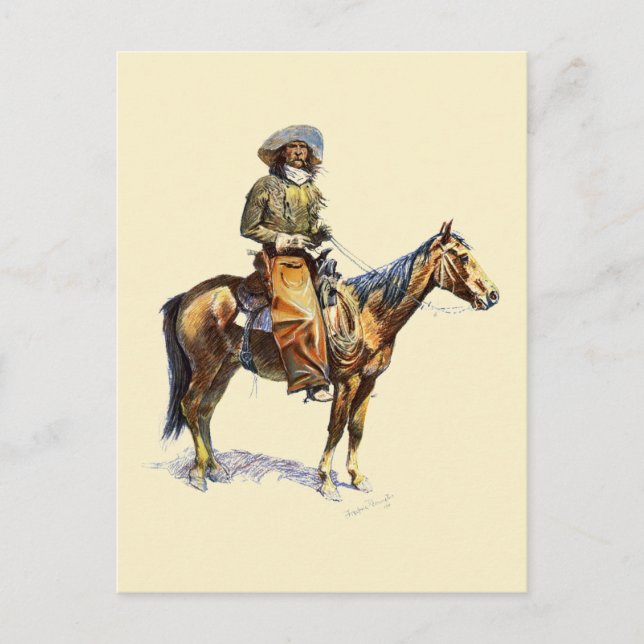 Cartão Postal Arizona Vintage 1907 Frederic Remington (Frente)