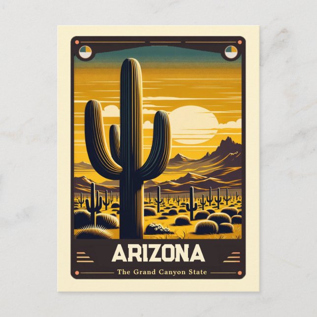 Cartão Postal Arizona | Vintage espirituosa patriótica (Frente)