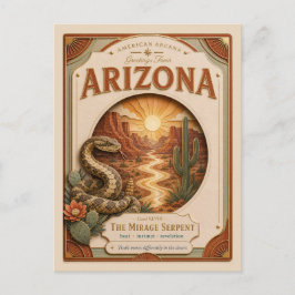 Cartão Postal Arizona Vintage Paper Cut American Arcana