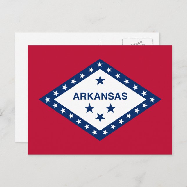 Cartão Postal Arkansan Flag, Flag do Arkansas (Frente/Verso)