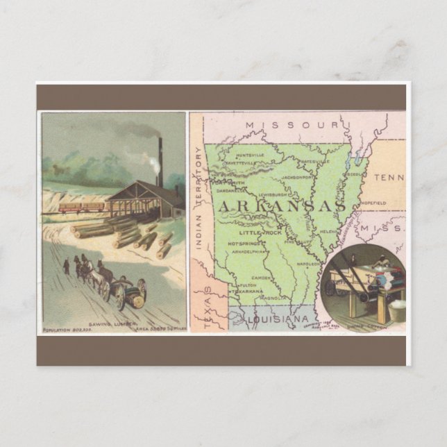 Cartão Postal Arkansas Antigo (Frente)