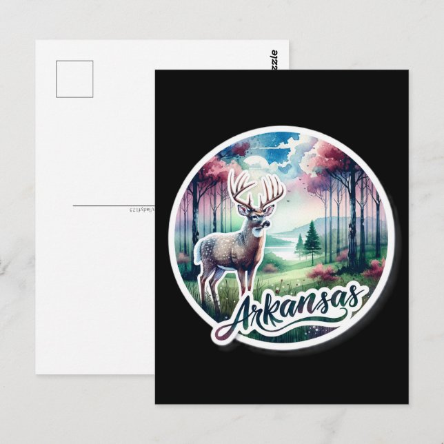 Cartão Postal Arkansas, cervo de cauda branca, Posto (Frente/Verso)