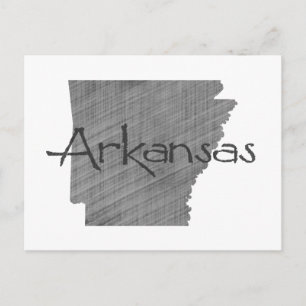 Cartão Postal Arkansas com formato Vintage Cinza preto