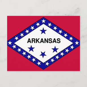 Cartão Postal Arkansas Flag