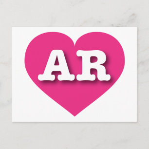Cartão Postal Arkansas Hot Pink Heart - Eu amo AR