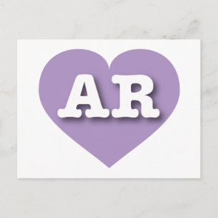 Cartão Postal Arkansas Lavanda Heart - Eu amo AR