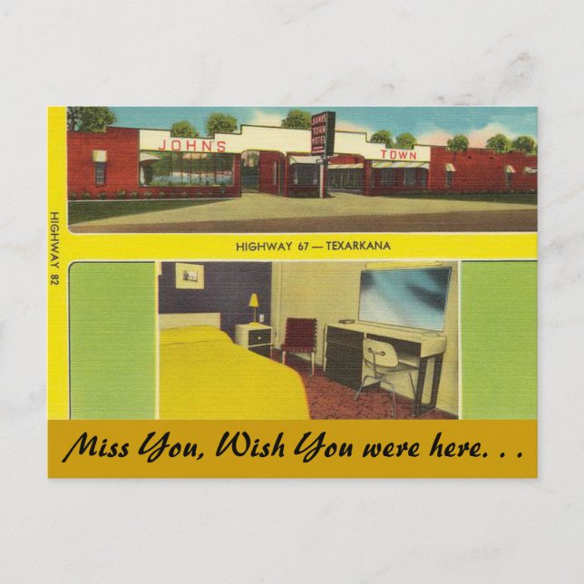 Cartão Postal Arkansas, Motel da Cidade de John (Frente)