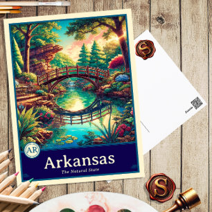 Cartão Postal Arkansas   Postcard Anime Estilo Cel Shaded