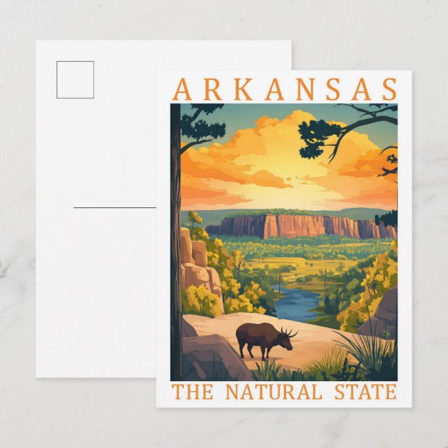 Cartão Postal Arkansas the Natural State USA Viagem Place (Frente/Verso)