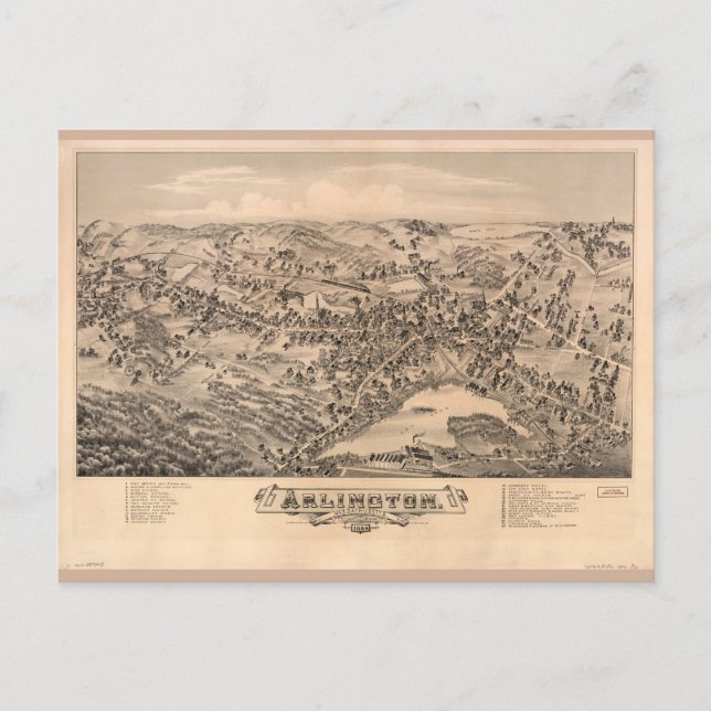 Cartão Postal Arlington Massachusetts (1884) (Frente)
