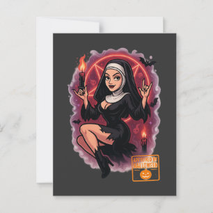 Cartão Postal Arma de Pin-Up Assombrada - Halloween Assustador
