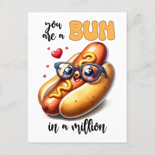 Cartão Postal Arma em um Milhão de Hotdog Punny Engraçado Namora