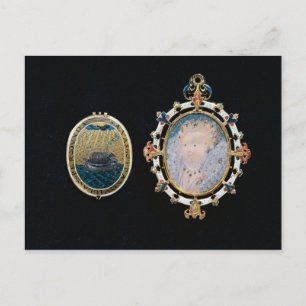 Cartão Postal Armada Jewel, miniatura da Rainha Elizabeth I encl