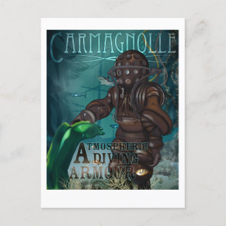 Cartão Postal Armadura de mergulho de magnólo (steampunk, retrô)