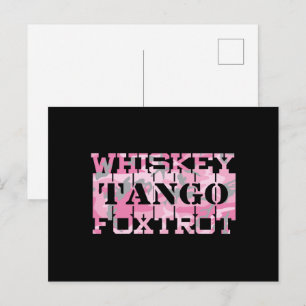 Cartão Postal Armário Whiskey Tango Foxtrot Pink Camo