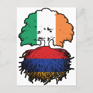 Cartão Postal Armênia - Bandeira da árvore da Irlanda na Irlanda