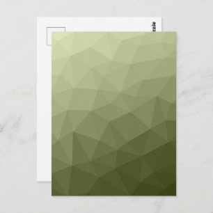 Cartão Postal Army light green gradient geometric mesh pattern