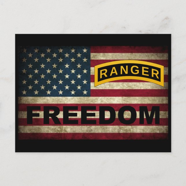Cartão Postal Army Ranger School - Bandeira Americana - Liberdad (Frente)