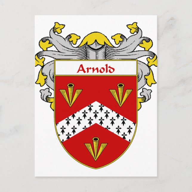 Cartão Postal Arnold Casaco de Armas/Crest Familiar (Mantled) (Frente)