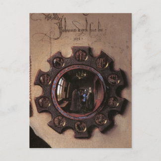 Cartão Postal Arnolfini e Wife Portrait (detalhes)