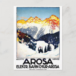 Cartão Postal Arosa, estância de montanha, Suíça, vintage