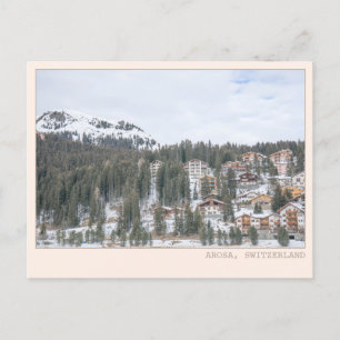Cartão Postal Arosa Suiça Ski Town Cabine Art