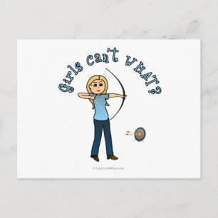 Cartão Postal Arqueação Loura-Feminina em Azul