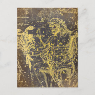 Cartão Postal Arqueiro Celestial Vintage 