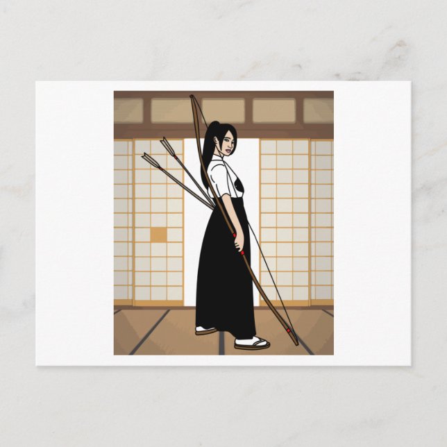 Cartão Postal Arqueiro Com Arco E Seta (Frente)